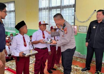 Wakapolres Aceh Tengah Hadiri Launching Program Makan Bergizi Gratis Di SDN 4 Bies