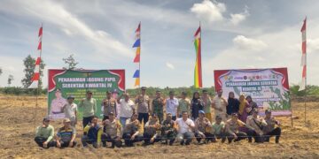 Dukung Swasembada Pangan 2025, Polsek Pangkalan Kuras Tanam Jagung Serentak di Kampung Melati